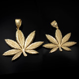 Yellow Gold Marijuana Leaf DC Pendant (2 sizes)