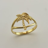Yellow Gold Single Palm Tree Women's Ring