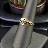 Elegant Gold Openwork Triple Heart Ring for Women