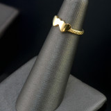 Double Heart Baby Ring Elegant Gold Gift for Baby Girls