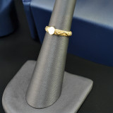 Gold Baby Ornate Signet Ring Band | Round Design