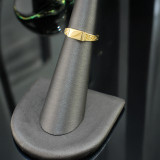 Gold Nugget Band Square Rectangle Baby Signet Ring