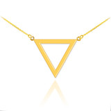 14K Polished Gold Triangle Necklace