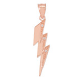Rose Gold Thunderbolt Diamond Pendant