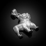 White Gold Bulldog Pendant