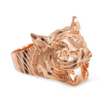 Unisex Rose Gold Diamond Cut Tiger Ring