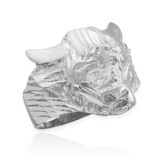 White Gold Bull Taurus Ring