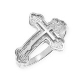 White Gold Russian Orthodox Cross Ring