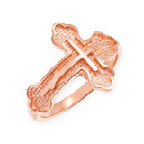 Rose Gold Russian Orthodox Cross Ring