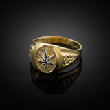 Men's Gold Marijuana Leaf Cannabis Ring