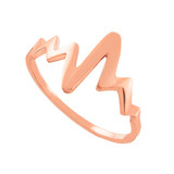 Dainty Rose Gold Heartbeat Ring