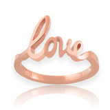 Solid Rose Gold "Love" Script Ring