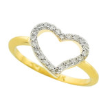 Gold Diamond Heart Ring