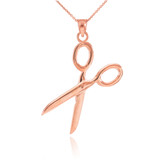 Rose Gold Scissor Pendant Necklace