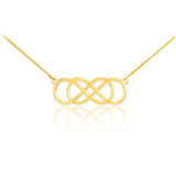 14K Gold Double Knot Infinity Necklace