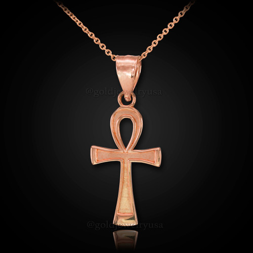 Rose gold ankh necklace