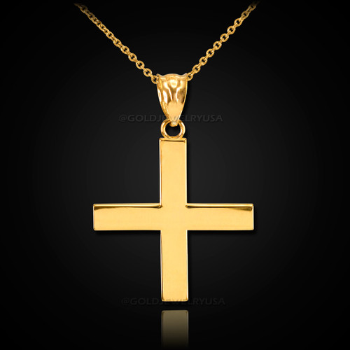 Gold Greek Cross Pendant Necklace