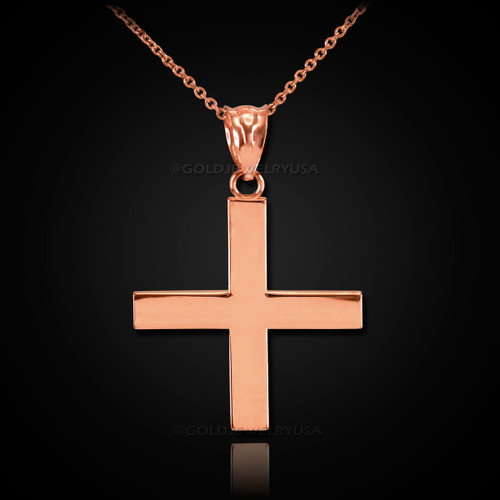 Rose Gold Greek Cross Pendant Necklace