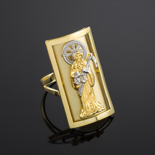 Two-tone Gold Santa Muerte Fancy Ring