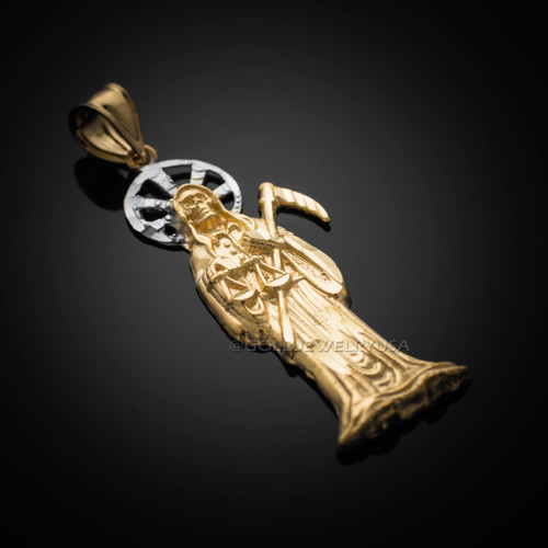 Gold Santa Muerte Pendant