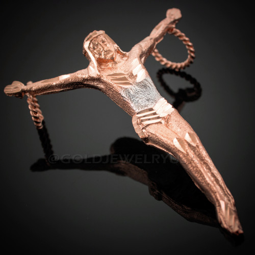 Rose Gold Jesus Crucifix Pendant