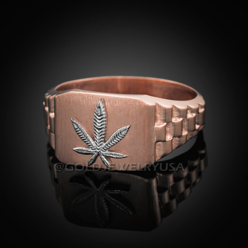 Rose Gold Marijuana Ring