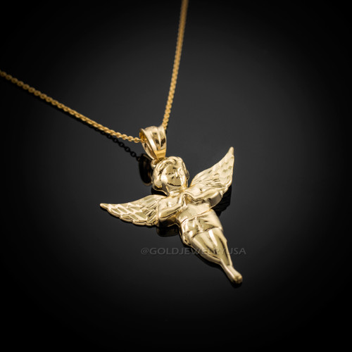 Gold Angel Pendant Necklace