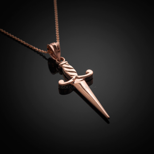 Rose Gold Dagger Necklace
