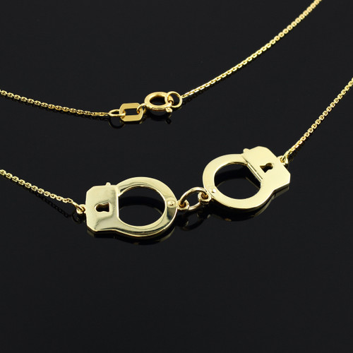 14k Gold Handcuffs Necklace