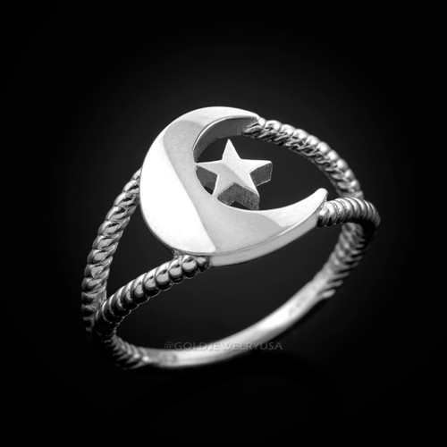 White gold Islamic ring