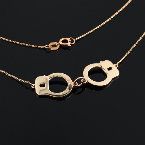 14k Rose Gold Handcuffs Necklace