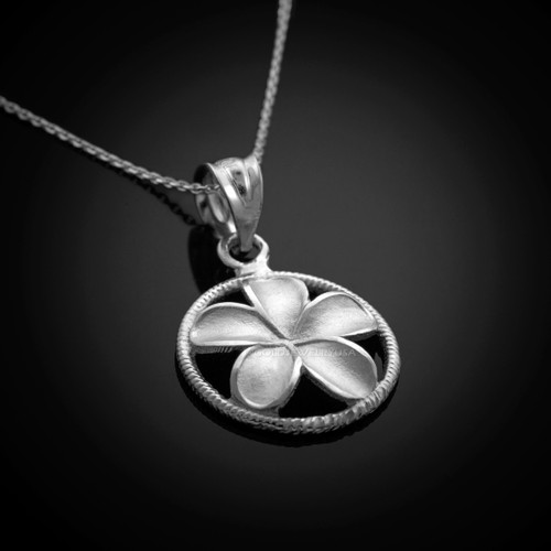 White Gold Plumeria charm