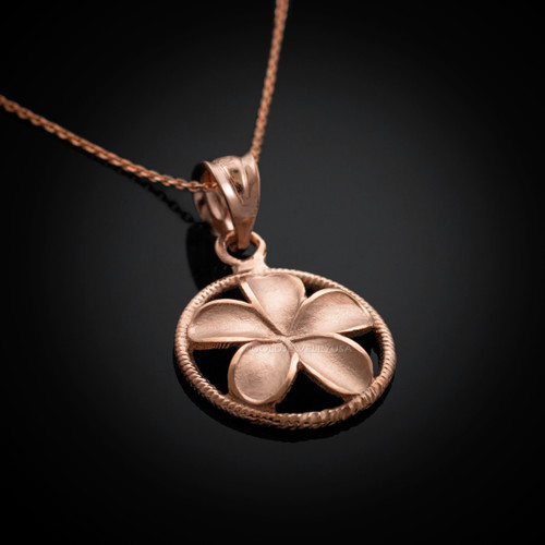 Rose gold Plumeria necklace