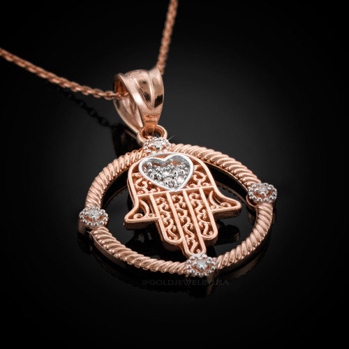 Rose Gold Hamsa Pendant