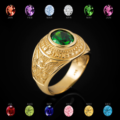 Gold US Army Ring