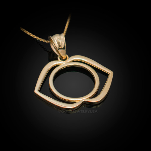 Gold Ajna Chakra Yoga Pendant Necklace