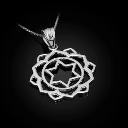 White Gold Anahata Love Chakra Yoga Pendant Necklace