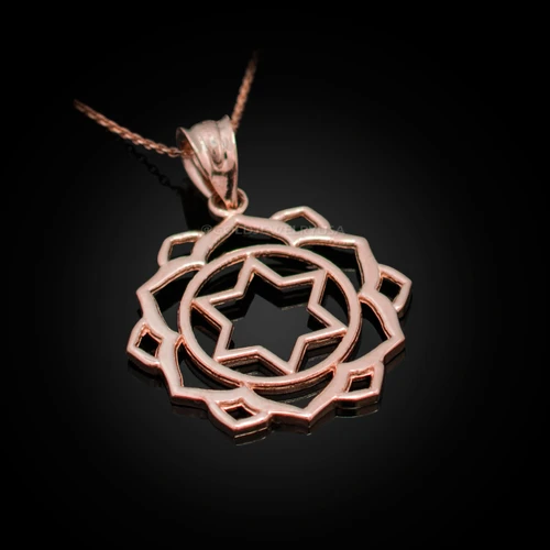 Rose Gold Anahata Love Chakra Yoga Pendant Necklace