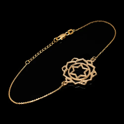 14K Gold Anahata Love Chakra Yoga Bracelet