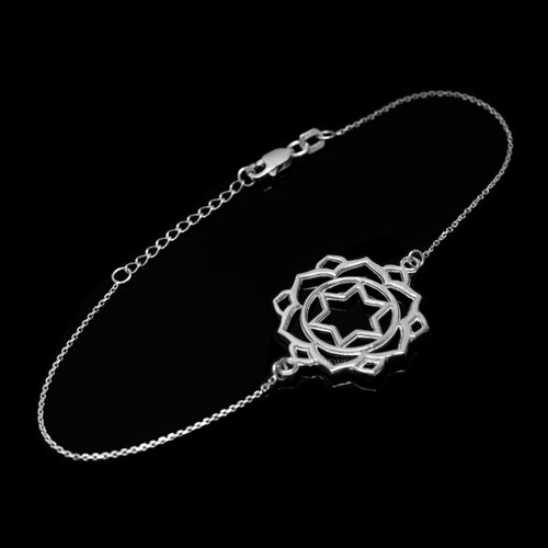 14K White Gold Anahata Love Chakra Yoga Bracelet