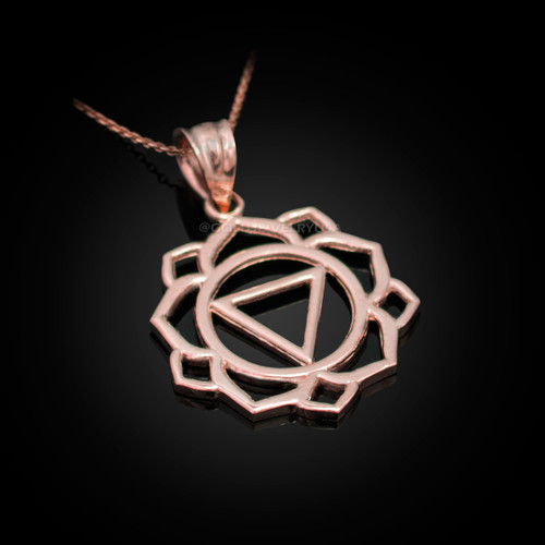 Rose Gold Manipura Chakra Yoga Pendant Necklace
