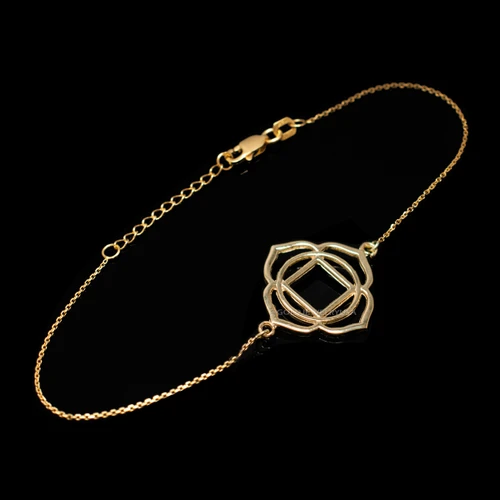 14K Gold Muladhara Chakra Womens Yoga Bracelet Bracelet