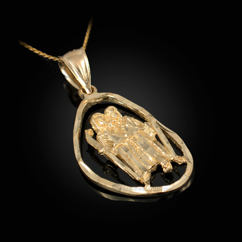Gold Gemini Zodiac Sign DC Pendant Necklace