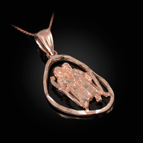 Rose Gold Gemini Zodiac Sign DC Pendant Necklace