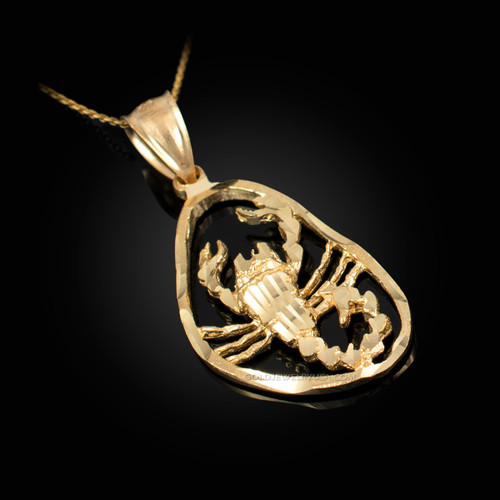 Gold Scorpio Zodiac Sign DC Pendant Necklace