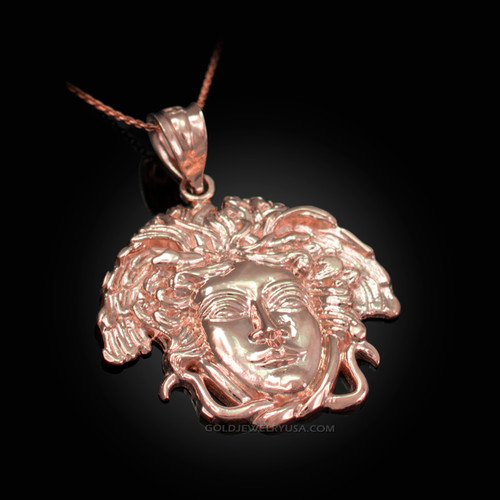 Rose Gold Medusa Charm Necklace