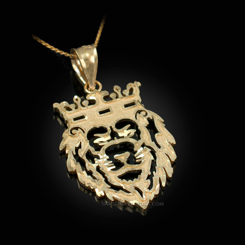 Yellow Gold Lion King DC Charm Necklace