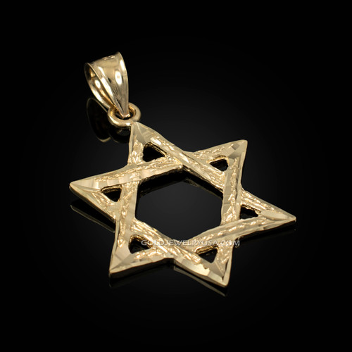 Yellow Gold Jewish Star of David DC Pendant