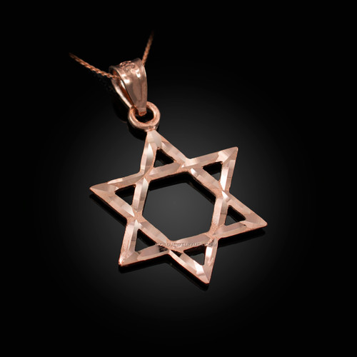 Rose Gold Jewish Star of David DC Charm Necklace