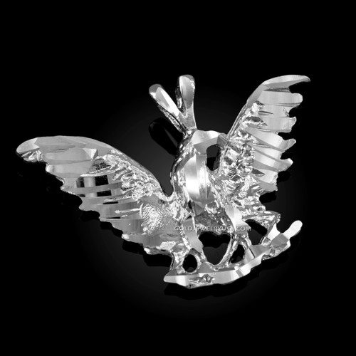White Gold Raven DC Pendant Necklace
